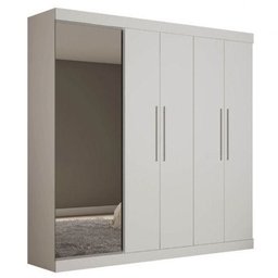 Guarda-Roupa 5 Portas Magnífico Branco Acetinado - Gelius - Branco - 1 Guarda-Roupa 5 Portas Magnífico Branco Acetinado - Gelius - Branco - 1