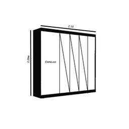 Guarda-Roupa 5 Portas Magnífico Branco Acetinado - Gelius - Branco - 4 Guarda-Roupa 5 Portas Magnífico Branco Acetinado - Gelius - Branco - 4