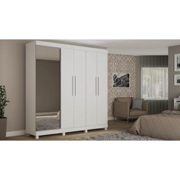 Guarda-Roupa 5 Portas Magnífico Branco Acetinado - Gelius - Branco - 2 Guarda-Roupa 5 Portas Magnífico Branco Acetinado - Gelius - Branco - 2