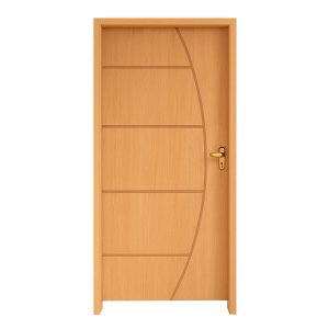 Porta Frisada Belíssima 2,10x0,82 Batente 14 C/ Fechadura Stam Dourada Lado Esquerdo