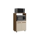 Ver imagem 3 de Armário Balcão Multiuso para Cozinha Micro-ondas e Forno Tais 02 Portas Savana Off White Moblis