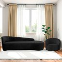 Ver imagem 1 de Kit Divã Recamier Orgânico França 250cm Lado Direito e Poltrona Amore Linho
