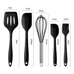 Kit Utensílios Silicone Cozinha 5 Peças:rosa - 8
