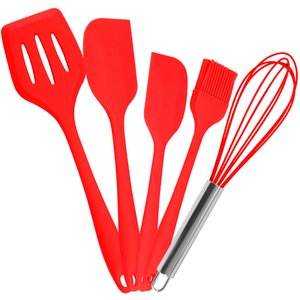 Kit Utensílios Silicone Cozinha 5 Peças:rosa