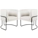 Ver imagem 1 de Kit 2 Poltronas Decorativas Base de Aço Preto Nix Linho - Gran Belo