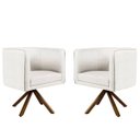 Ver imagem 1 de Kit 2 Poltronas Decorativas Giratória Nix Linho - Gran Belo