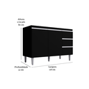 Ver imagem 2 de Kit Balcão Gabinete para Pia Andreia 120cm C/ Balcão Cooktop 4 ou 5 Bocas - Ajl Móveis Kit Balcão Ga
