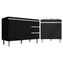 Ver imagem 1 de Kit Balcão Gabinete para Pia Andreia 120cm C/ Balcão Cooktop 4 ou 5 Bocas - Ajl Móveis Kit Balcão Ga