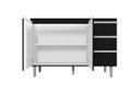 Ver imagem 4 de Kit Balcão Gabinete para Pia Andreia 120cm C/ Balcão Cooktop 4 ou 5 Bocas - Ajl Móveis Kit Balcão Ga
