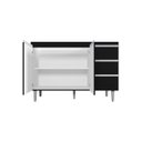 Ver imagem 4 de Kit Balcão Gabinete para Pia Andreia 120cm C/ Balcão Cooktop 4 ou 5 Bocas - Ajl Móveis Kit Balcão Ga