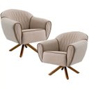Ver imagem 1 de Kit 2 Poltronas Decorativas Giratória Sacha Tressê Rústico - Gran Belo