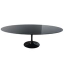 Ver imagem 1 de Mesa de Jantar Tulipa Oval 180x100cm Laqueada e Vidro Preto