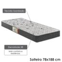 Ver imagem 2 de Colchão Solteiro Ecoflex Espuma D28 Ecoline com Sistema Antiácaro, Antifungo e Antialérgico 78x188x14cm