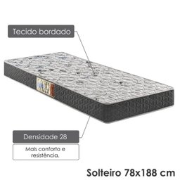 Colchão Solteiro Ecoflex Espuma D28 Ecoline com Sistema Antiácaro, Antifungo e Antialérgico 78x188x14cm - 2 Colchão Solteiro Ecoflex Espuma D28 Ecoline com Sistema Antiácaro, Antifungo e Antialérgico 78x188x14cm - 2