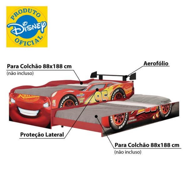 Bicama Infantil Carros Disney Fun - Pura Magia - 3