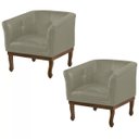 Ver imagem 1 de Kit 2 Poltronas Decorativa Noah Couro Fendi - Gran Belo