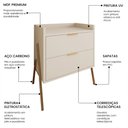 Ver imagem 3 de Mesa de Cabeceira Retrô com 2 Gavetas Asher 63cm