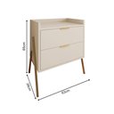 Ver imagem 4 de Mesa de Cabeceira Retrô com 2 Gavetas Asher 63cm