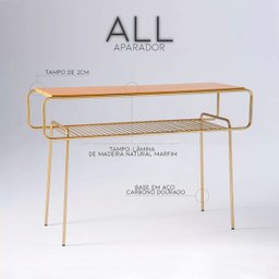 Aparador All 140cm Aço Dourado/Marfim - 3