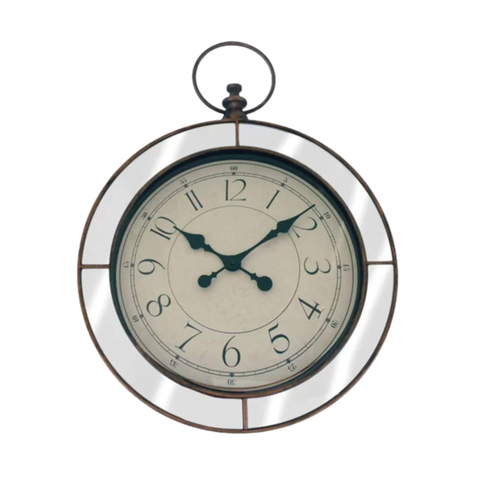 Relógio de Parede Espelhado Roma Vintage Luxo Quartz 43cm