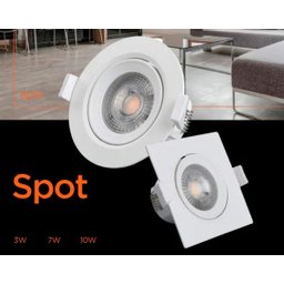 Spot LED Quadrado Black + Decker 10W Branco Frio - 3 Spot LED Quadrado Black + Decker 10W Branco Frio - 3