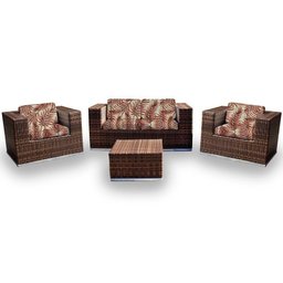 Conjunto Bora Bora - 1 Sofá 2 Lugares + 2 Poltronas + 1 Mesa de Centro - Capri - 1