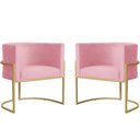 Ver imagem 1 de Kit 2 Poltronas Decorativa Luana Suede Rosa Mz Decor