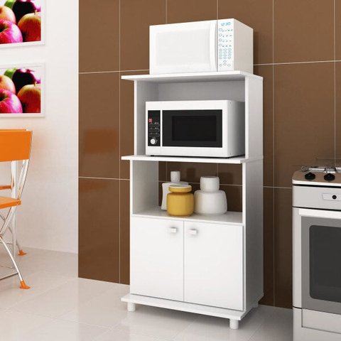 Balcão Duplo para Forno e Microondas Bl3301 Tecno Mobili - Branco