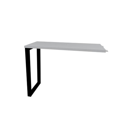 Mesa de Escritório Complemento Pé Tubular Pe25 em Mdp 90 x 45cm Cinza com Base Preta