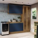 Ver imagem 1 de Armário de Cozinha Compacta 100% Mdf 192cm Nogueira/azul Profundo Celeste Kappesberg