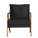 Ver imagem 1 de Poltrona Cadeira Mona Recepção - Suede Preto