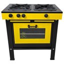 Ver imagem 1 de Fogão a Gás 2 Bocas com Forno Cefaz Linha Chef Amarelo e Preto