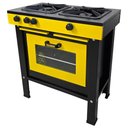 Ver imagem 3 de Fogão a Gás 2 Bocas com Forno Cefaz Linha Chef Amarelo e Preto