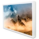 Ver imagem 2 de Quadro Decorativo Lobos em Moldura Caixa Tacolado Moldura Trad 1cm Madeira Escura com Vidro 40 X 60c