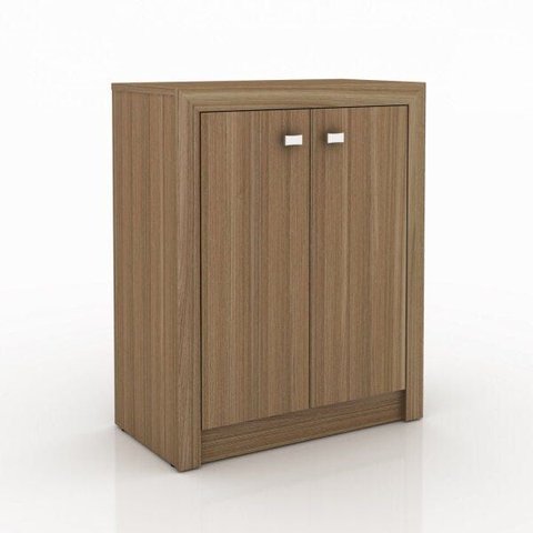 Armário Balcão para Escritório Baixo 60cm 2 Portas Me4103 Tecno Mobili - Amêndoa