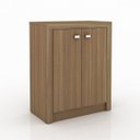 Ver imagem 1 de Armário Balcão para Escritório Baixo 60cm 2 Portas Me4103 Tecno Mobili - Amêndoa