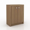 Ver imagem 1 de Armário Balcão para Escritório Baixo 60cm 2 Portas Me4103 Tecno Mobili - Amêndoa