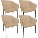 Ver imagem 1 de Kit 4 Cadeiras para Sala de Jantar Estar Living Olívia L02 Linho Bege Escuro - Lyam Decor