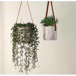 Cachepot Suspenso Em Cimento Efeito Marmorizado - 2