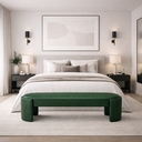 Ver imagem 2 de Recamier Puf Decorativo Fly Cama Casal 138cm Zahav Estofados:verde Couro Sintético
