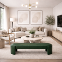 Ver imagem 1 de Recamier Puf Decorativo Fly Cama Casal 138cm Zahav Estofados:verde Couro Sintético