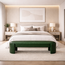 Ver imagem 3 de Recamier Puf Decorativo Fly Cama Casal 138cm Zahav Estofados:verde Couro Sintético