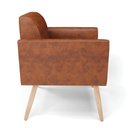 Ver imagem 5 de Poltrona Sala Decorativa Kit 2 Marisa Pé Palito Natural Sintético Pu D03 - D’Rossi
