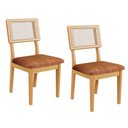 Ver imagem 5 de Conjunto Mesa de Jantar MDF 4 Cadeiras Estofadas e Tela Sintética Carvalho Rose/Veronese - Dalla Cos