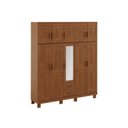 Ver imagem 2 de Guarda-Roupa 10 Portas 2 Gavetas com Espelho e Estrutura em Madeira Cobre Marrom/Castanho