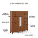 Ver imagem 5 de Guarda-Roupa 10 Portas 2 Gavetas com Espelho e Estrutura em Madeira Cobre Marrom/Castanho