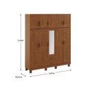 Ver imagem 3 de Guarda-Roupa 10 Portas 2 Gavetas com Espelho e Estrutura em Madeira Cobre Marrom/Castanho