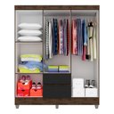 Ver imagem 2 de Guarda Roupa Casal Cancun 6 Portas 2 Gav Capuccino/preto - Móveis Arapongas