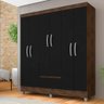 Guarda Roupa Casal Cancun 6 Portas 2 Gav Capuccino/preto - Móveis Arapongas - 1