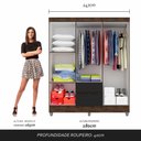 Ver imagem 3 de Guarda Roupa Casal Cancun 6 Portas 2 Gav Capuccino/preto - Móveis Arapongas